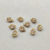 11x7mm 50pcs CZ Twist Ball Charm Earrings DIY Jewelry Findings
