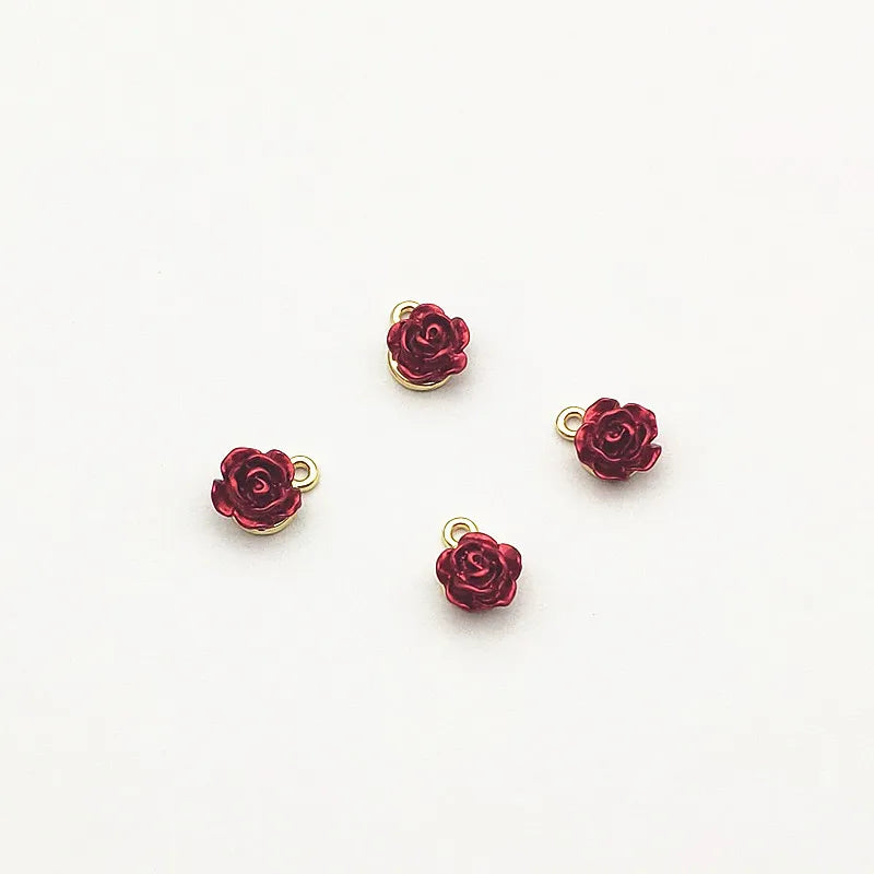 100pcs 11x8mm Zinc Alloy Flower Pendants/Charms for Earrings DIY
