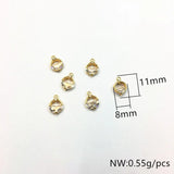 Copper/CZ Round Charm 11x8mm 50pcs for Earrings/Necklace DIY