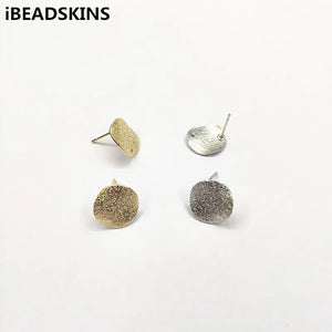 12mm Round Earring Studs - 100pcs for DIY Jewelry Making