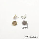 12mm Round Earring Studs - 100pcs for DIY Jewelry Making