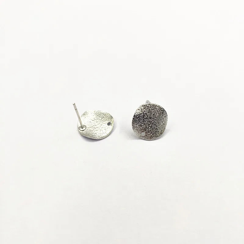 12mm Round Earring Studs - 100pcs for DIY Jewelry Making
