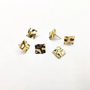 12mm 100pcs Copper Square Earring Studs for DIY Jewelry