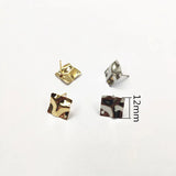 12mm 100pcs Copper Square Earring Studs for DIY Jewelry