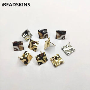 12mm 100pcs Copper Square Earring Studs for DIY Jewelry