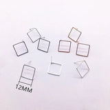 12mm 200pcs Copper Square Stud Earring for Earrings DIY