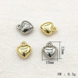 UV Heart Charm Beads for Jewelry Making DIY, 12x10mm, 200pcs