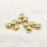 UV Heart Charm Beads for Jewelry Making DIY, 12x10mm, 200pcs