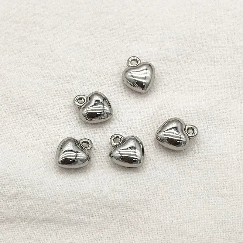 UV Heart Charm Beads for Jewelry Making DIY, 12x10mm, 200pcs