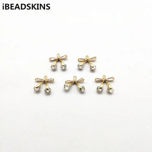 20pcs Zircon Bows Charm Earrings Making Jewelry DIY