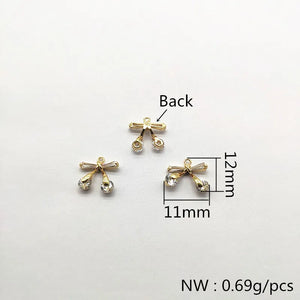20pcs Zircon Bows Charm Earrings Making Jewelry DIY