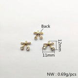 20pcs Zircon Bows Charm Earrings Making Jewelry DIY