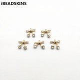 20pcs Zircon Bows Charm Earrings Making Jewelry DIY