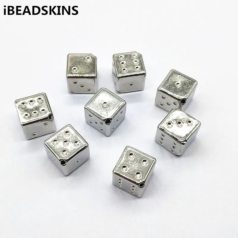 Rhodium CCB Square Beads 100pcs for Earrings DIY