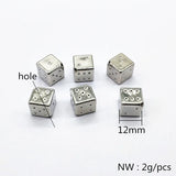 Rhodium CCB Square Beads 100pcs for Earrings DIY