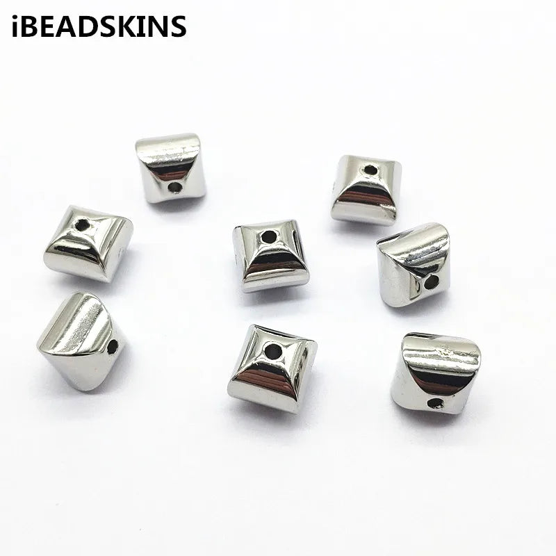 Rhodium 200pcs CCB Concave Cubic Beads for Earrings DIY