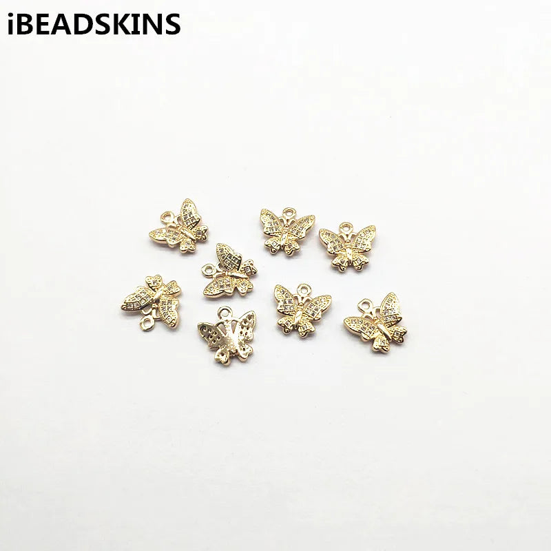 12x12mm Butterfly CZ Charm Copper Earrings DIY