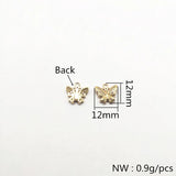 12x12mm Butterfly CZ Charm Copper Earrings DIY