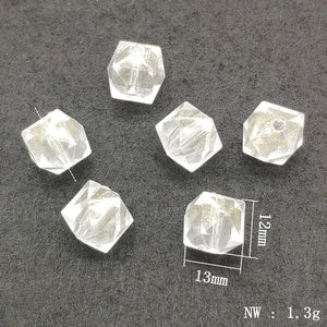 370pcs Clear Cube Beads for DIY Jewelry, Necklace Earring Parts