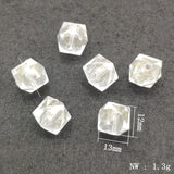 370pcs Clear Cube Beads for DIY Jewelry, Necklace Earring Parts