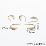 50pcs Copper/Cubic Zirconia Ear Hook Jewelry Earrings Parts