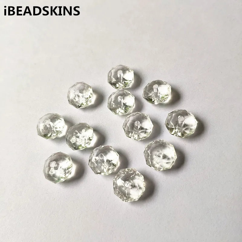 Clear Acrylic Faceted Beads for Jewelry Making DIY