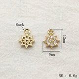 Star Shape CZ Charm 12x9mm 50pcs Jewelry Findings
