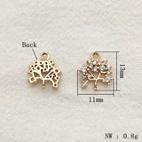 CZ Copper Charm DIY Jewelry Findings - 13X11mm 50pcs