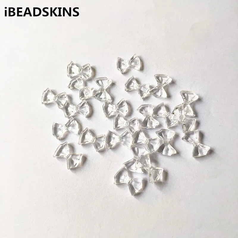 2000pcs Clear Acrylic Bows Beads for DIY Jewelry