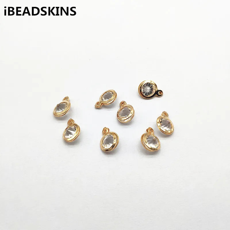 200pcs Rhinestone Round Shape Earrings Necklace Accessories DIY