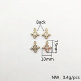 Cross CZ Charm Copper Earring Accessories Hand Jewelry DIY
