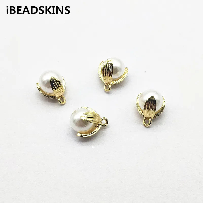 100pcs Pear Flower Shape Charm for Earrings DIY