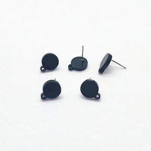 100pcs Acetic Acid Round Ear Stud for DIY Earrings, 13x11mm