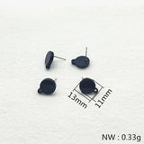 100pcs Acetic Acid Round Ear Stud for DIY Earrings, 13x11mm