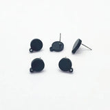 100pcs Acetic Acid Round Ear Stud for DIY Earrings, 13x11mm