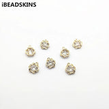 Copper/Zircon Flower Charm Jewelry Findings Necklace Earrings DIY