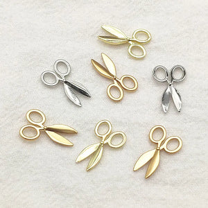 100pcs Zinc Alloy Scissor Shape Charm for Earring DIY Parts Jewelry Findings