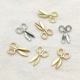 100pcs Zinc Alloy Scissor Shape Charm for Earring DIY Parts Jewelry Findings