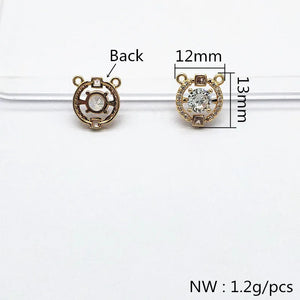 50pcs CZ Round Shape Charms for Earrings DIY