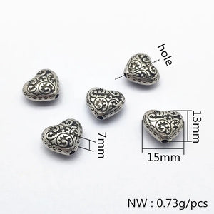 300pcs CCB Rhodium Heart Beads for Earrings DIY