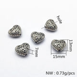 300pcs CCB Rhodium Heart Beads for Earrings DIY