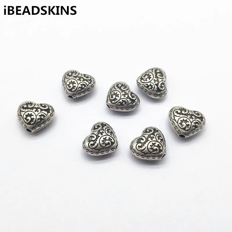 300pcs CCB Rhodium Heart Beads for Earrings DIY