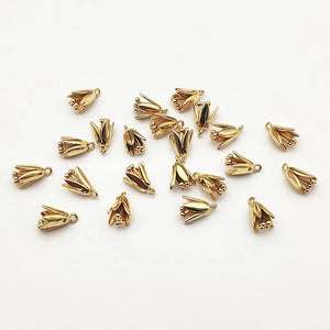 100Pcs Copper Flower Charm for Necklace/Earrings DIY Making Parts