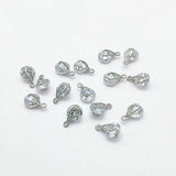 Copper/Cubic Zirconia Drop Shape Charm for Earrings Making - 50pcs
