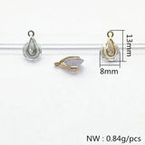 Copper/Cubic Zirconia Drop Shape Charm for Earrings Making - 50pcs