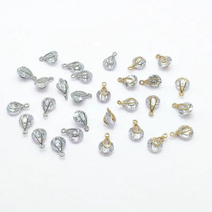 Copper/Cubic Zirconia Drop Shape Charm for Earrings Making - 50pcs