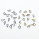 Copper/Cubic Zirconia Drop Shape Charm for Earrings Making - 50pcs