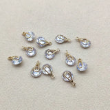 CZ Drop Shape Charm, 13x8mm, 50pcs, Earrings Making DIY