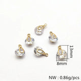 CZ Drop Shape Charm, 13x8mm, 50pcs, Earrings Making DIY