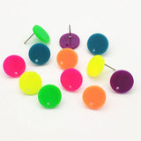 100pcs/lot Acrylic Coin-Shape Earrings Stud For DIY Jewelry